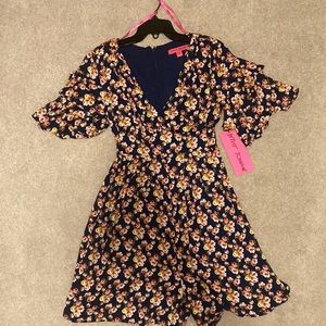 Betsy Johnson - navy floral romper